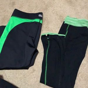 Black Capri with green detailing
